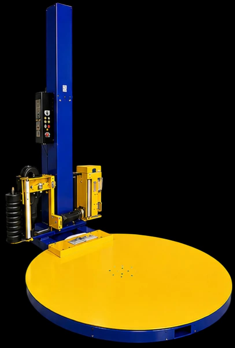 WP-555-AA semi-automatic pallet wrapper with automatic film attach, cut and wipe