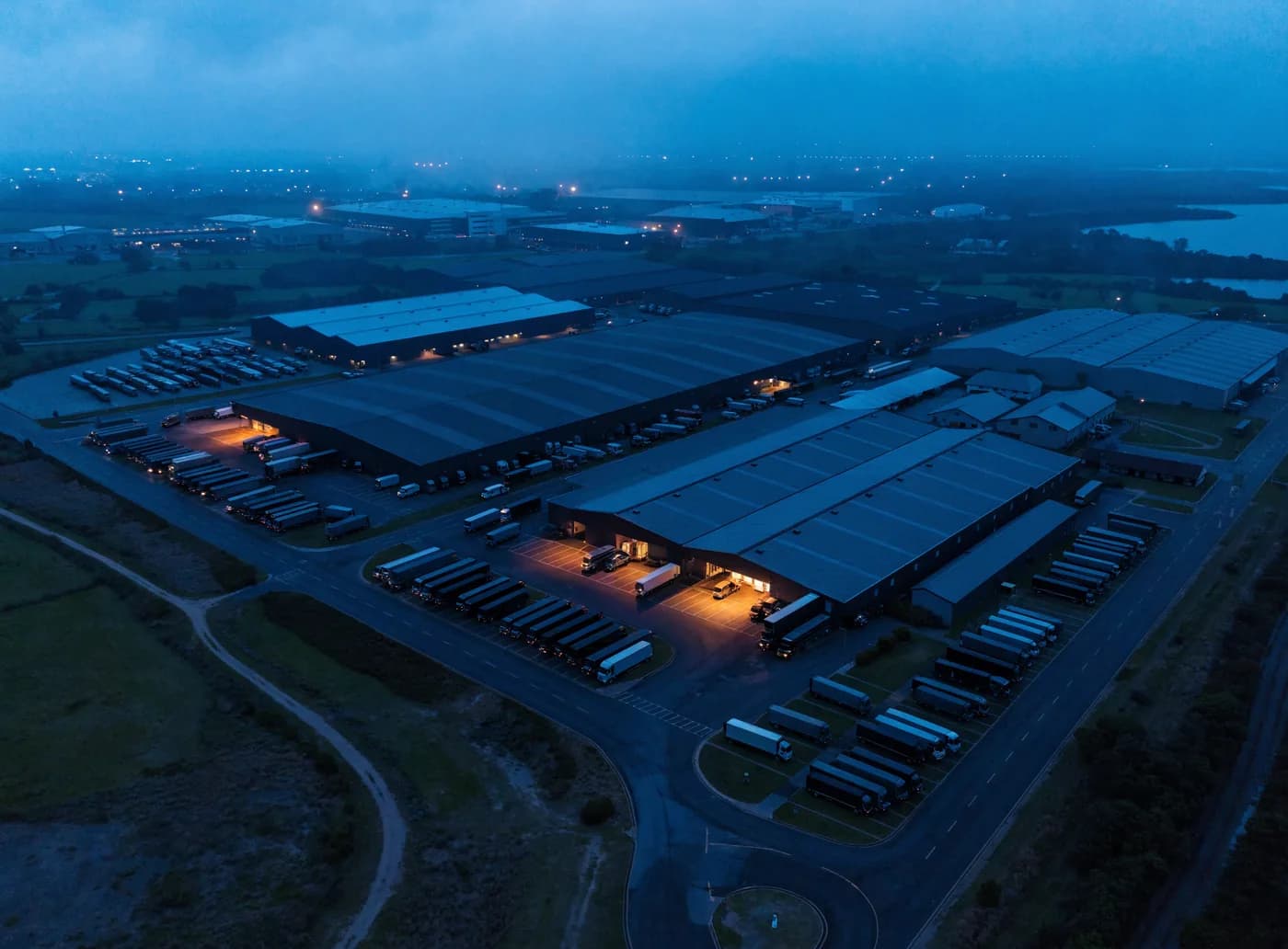 South East Queensland industrial estate at dusk